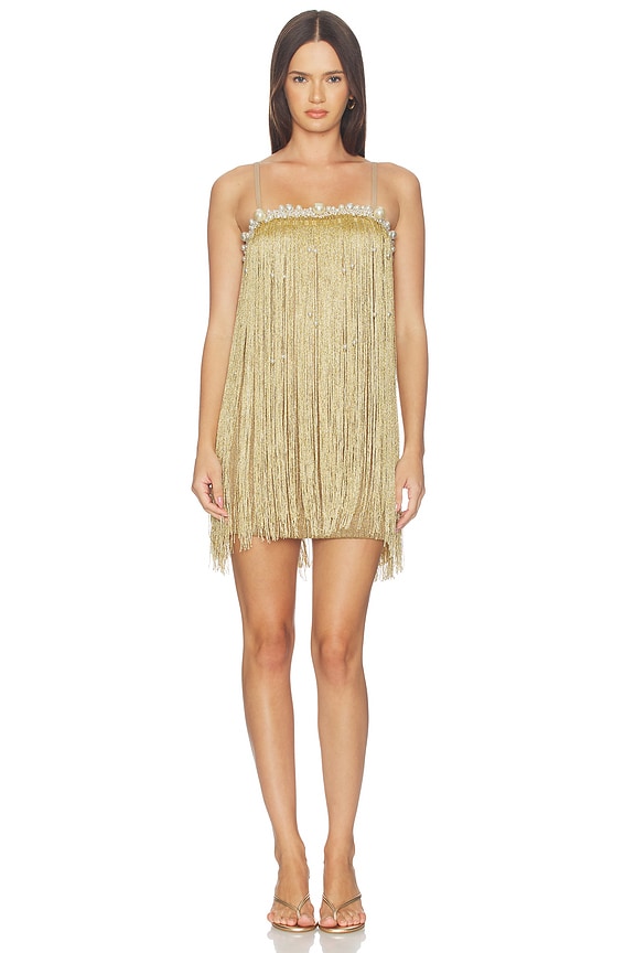 view 2 of 5 Aurea Crochet Mini Dress in Gold