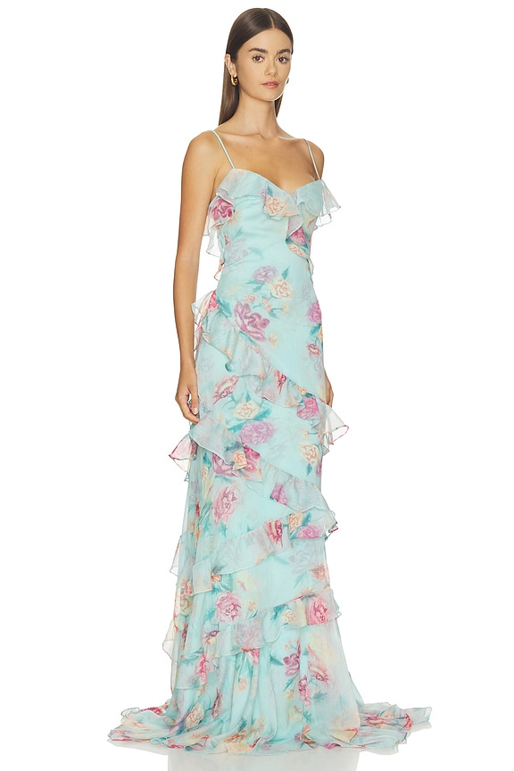 view 2 of 3 Flora Mist Long Dress in Blue