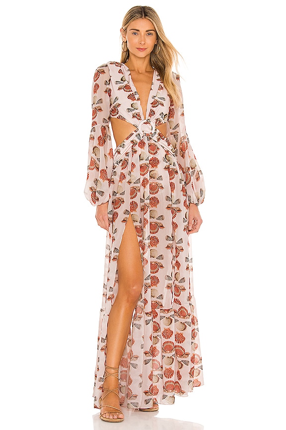 view 1 of 3 Seashell Long Sleeve Beach Dress in Cream