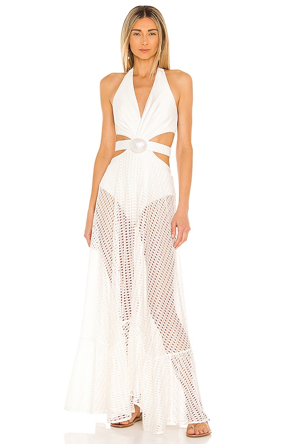 view 1 of 3 Halterneck Beach Dress in White