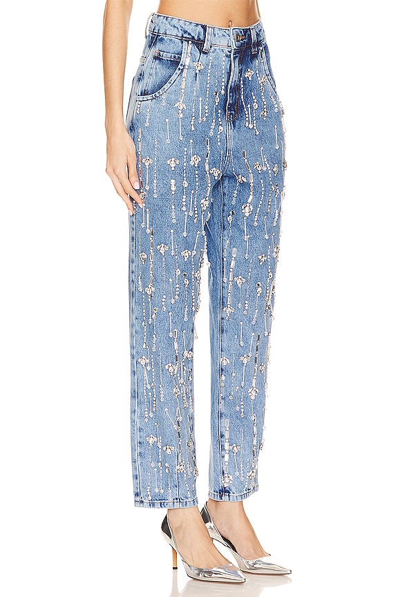 view 2 of 5 라인석 구슬 청바지 in Denim