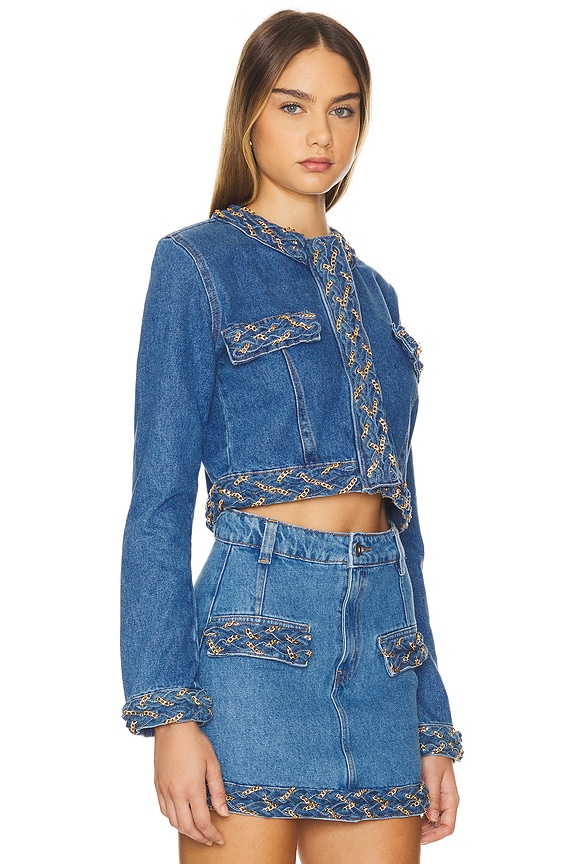 view 2 of 5 Braided Denim Cropped Jacket in Denim