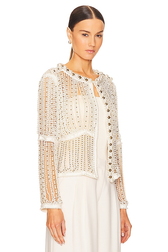view 2 of 6 Fully Beaded Jacket in White
