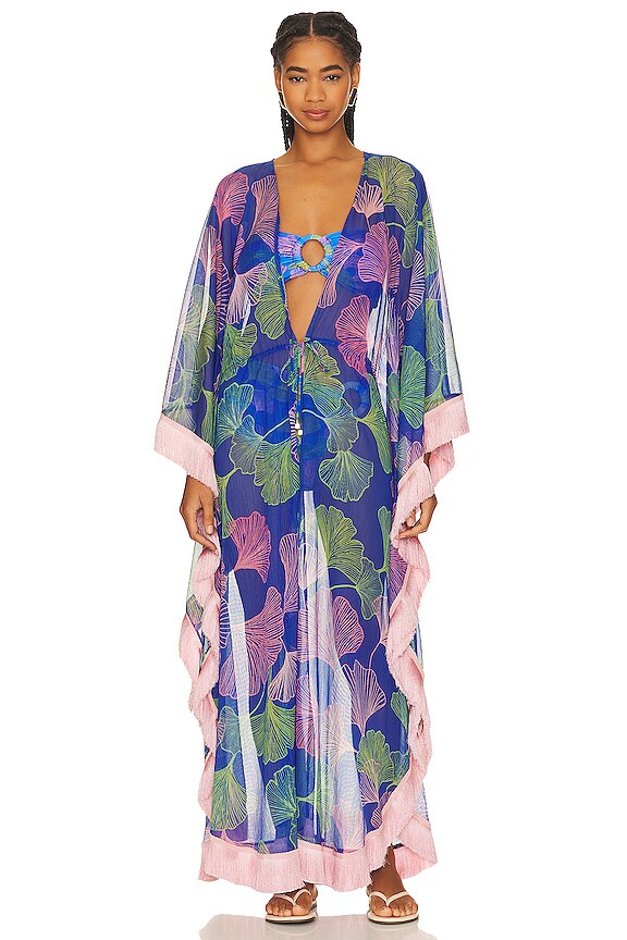 view 2 of 4 Ocean Leaf Caftan in Blue