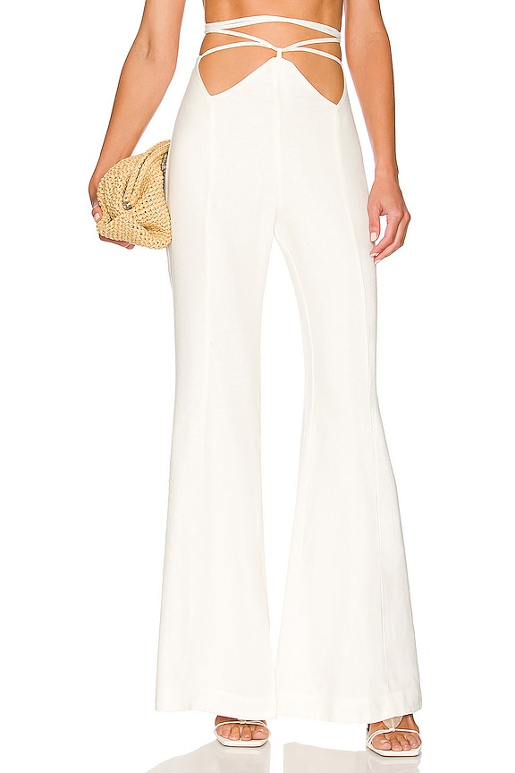 view 1 of 4 Linen TIe Waist Pants in White