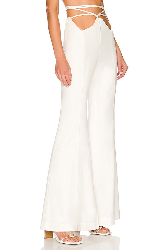 view 2 of 4 Linen TIe Waist Pants in White