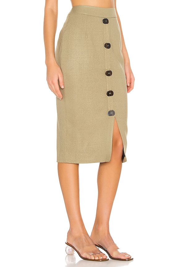 view 2 of 4 Linen Pencil Skirt in Vintage Khaki