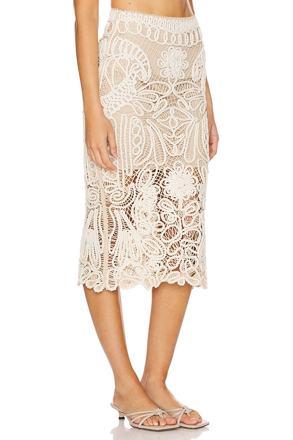 view 2 of 6 ハンドウーブンミディスカート in Wheat