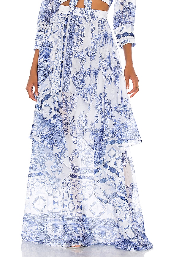 view 1 of 4 Amalfi Maxi Skirt in Blue & White