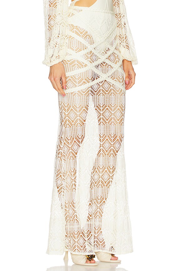 view 2 of 6 x Camila Coelho Pine Beach Skirt in Off White