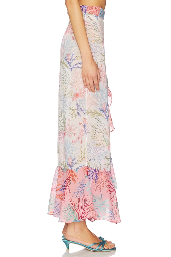 view 2 of 6 FALDA DE LA PLAYA SEAWEED in Off White & Pink