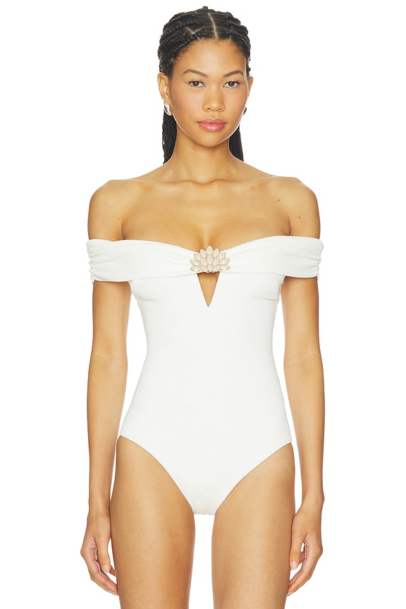 view 2 of 6 Cora Knit Off Shoulder Bodysuit in Off White