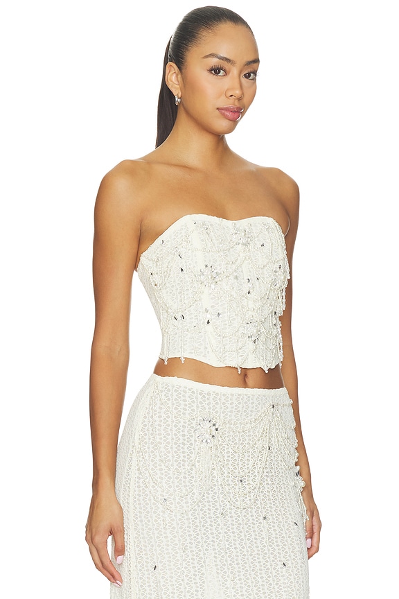 view 2 of 5 Pearl Mesh Top in Off White