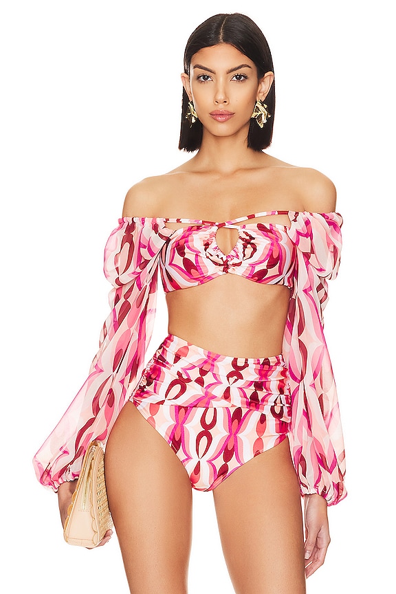 view 2 of 5 x REVOLVE Twist Bikini Top in Flamant