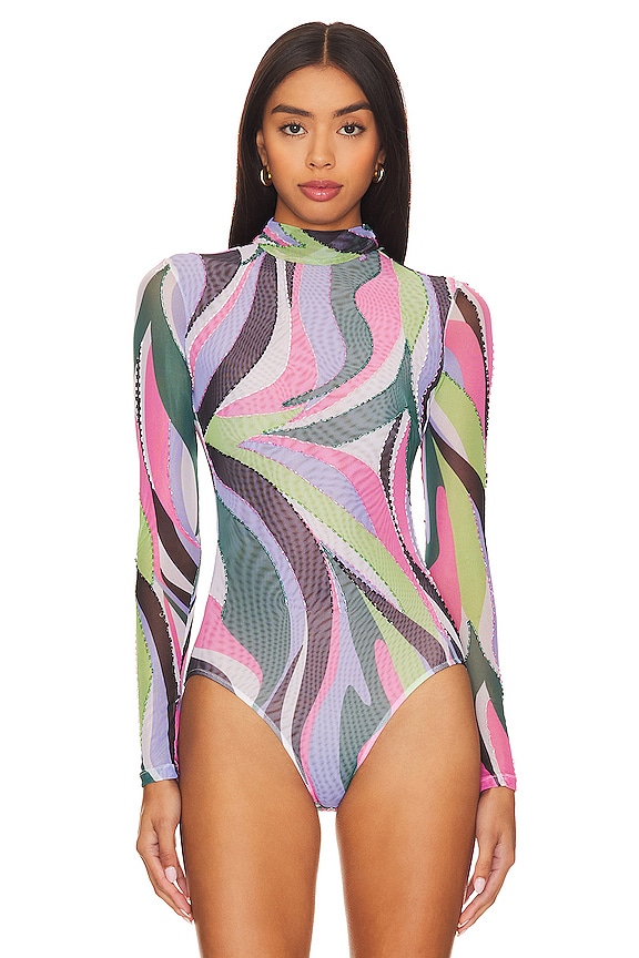 view 2 of 6 DELOS ビーズボディスーツ in Black Multi