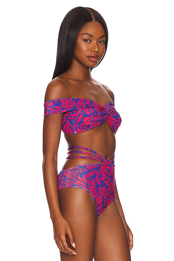 view 2 of 4 HAUT DE MAILLOT DE BAIN PUA in Lobster & Cobalt