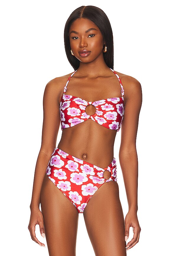 view 2 of 6 Windlower Bandeau Bikini Top in Cherry