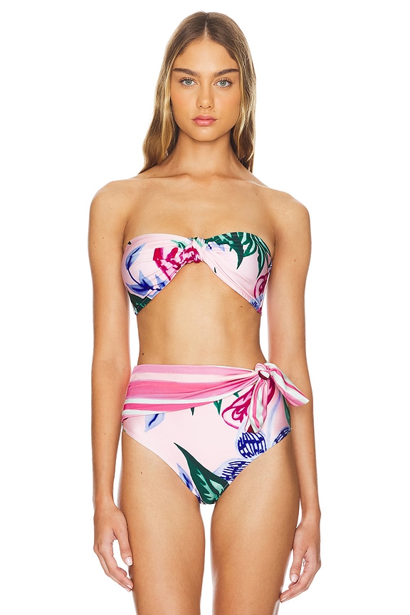 view 2 of 5 Nova Flora Bandeau Bikini Top in Pink