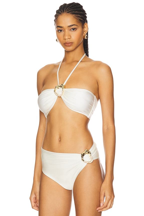 view 2 of 4 Jersey Sands Metallic Stone Bikini Top in Off White
