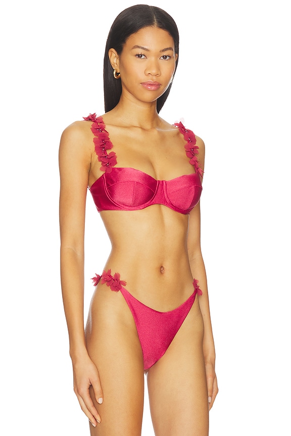 view 2 of 4 Sunstone Underwire Bikini Top in Dark Pink