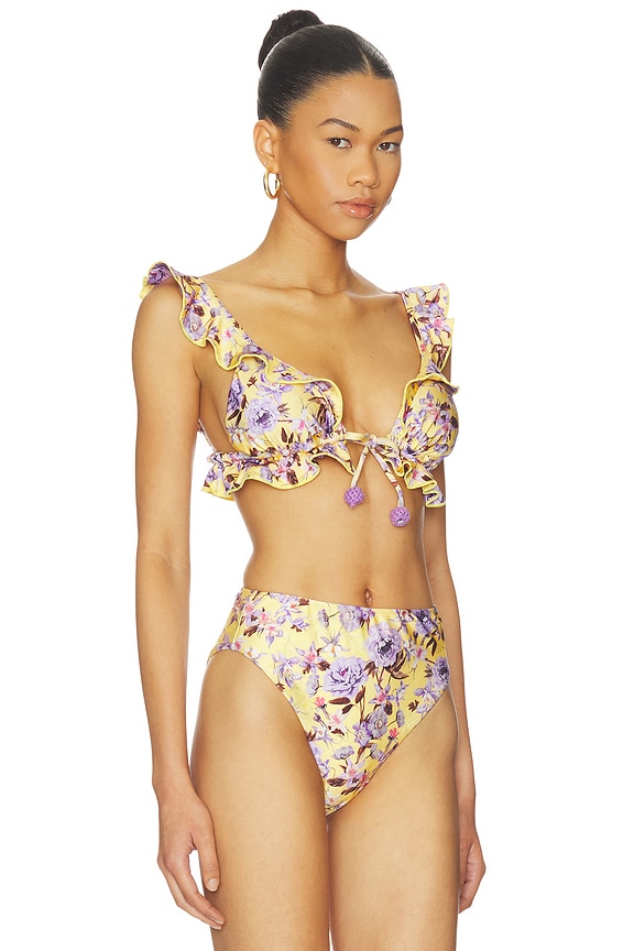 view 2 of 4 HAUT DE MAILLOT DE BAIN PEONY PRINT in Yellow