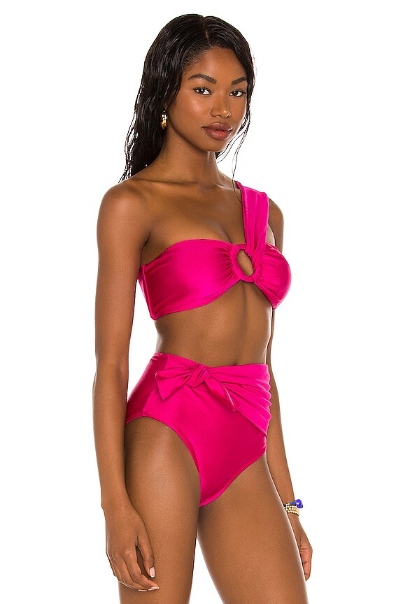 view 2 of 4 One Shoulder Bikini Top in Pink