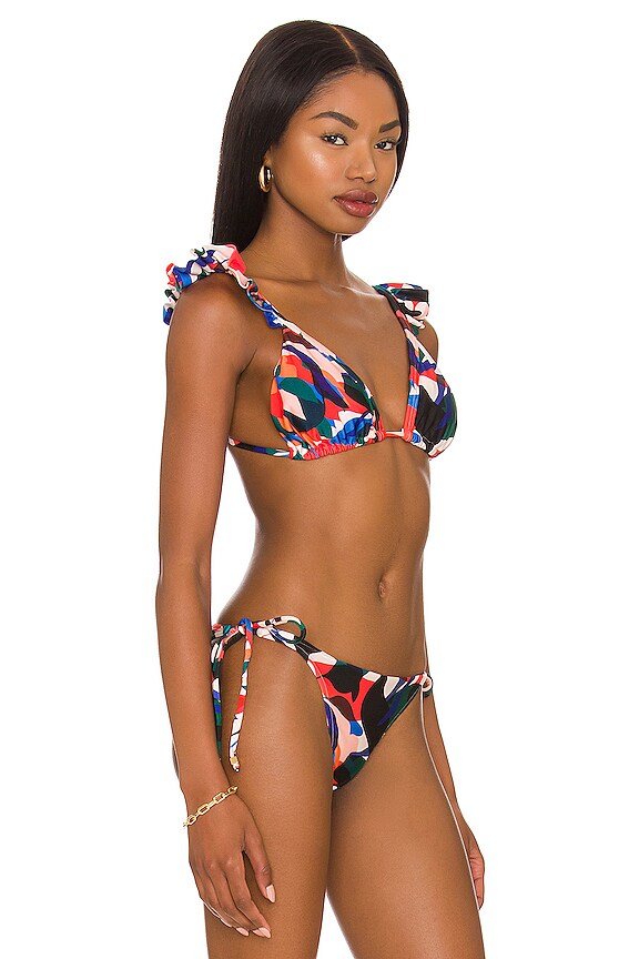 view 2 of 4 Protea Ruffle String Bikini Top in Poppy