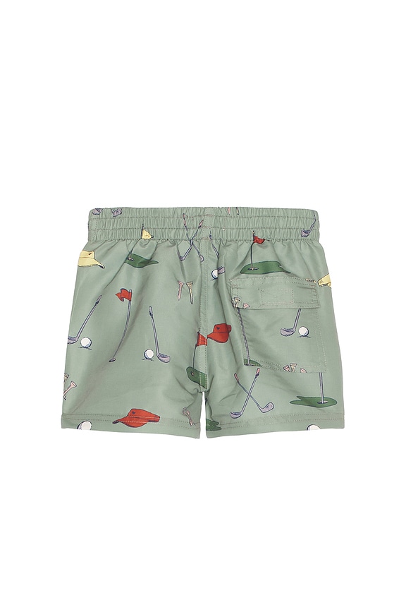 view 2 of 4 Boys Swim Trunk in Green Golf Tournament