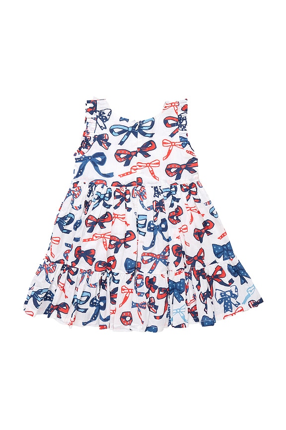 view 2 of 3 Girls Kelsey Dress in Red White And Bows