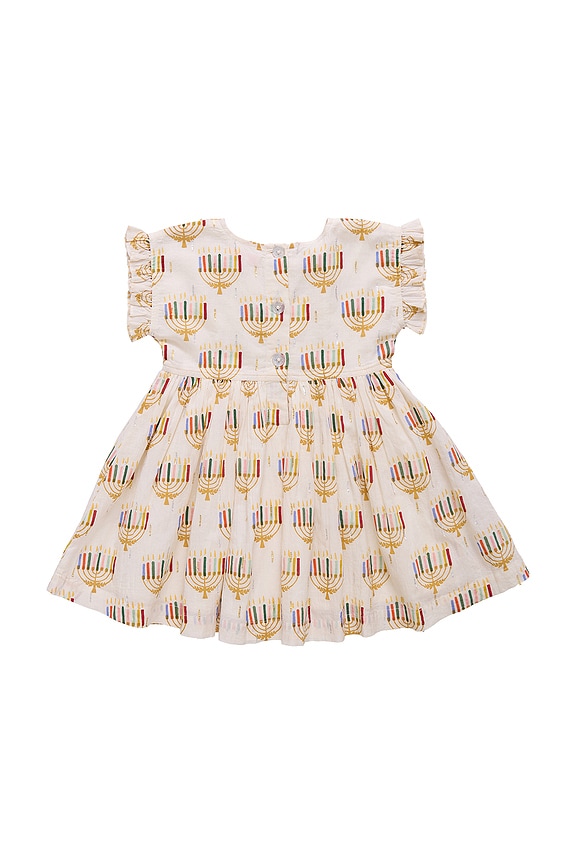 view 2 of 2 Girl Adaline Dress in Colorful Menorahs