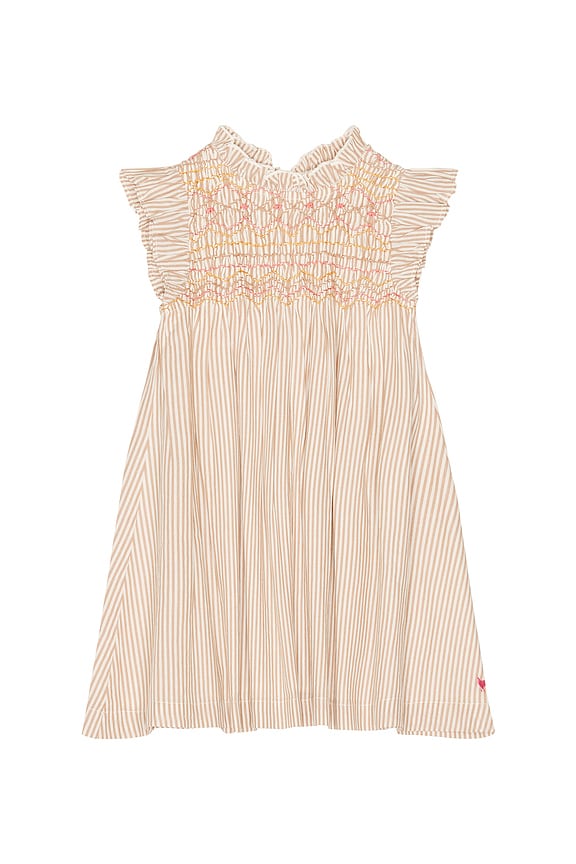 view 1 of 2 Girls Stevie Dress in Tawny Brown Stripe