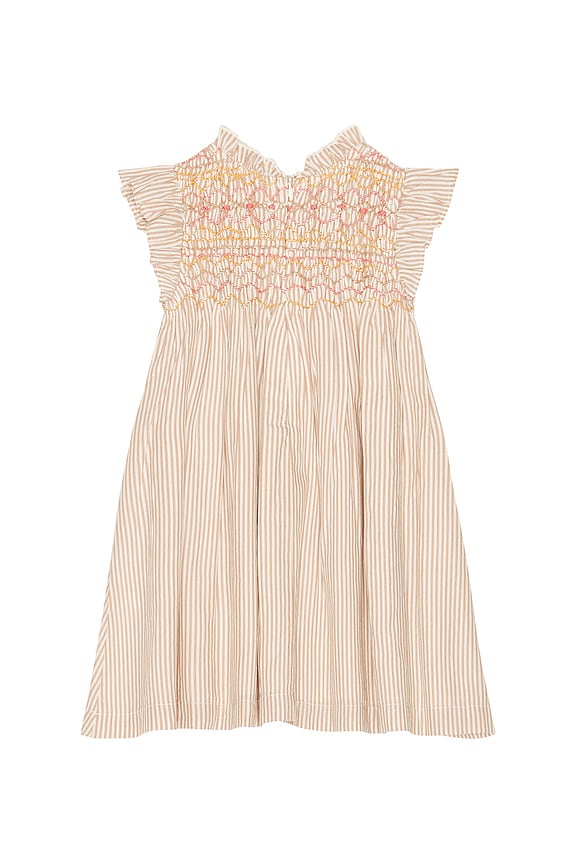 view 2 of 2 Girls Stevie Dress in Tawny Brown Stripe