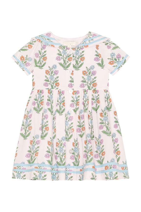 view 1 of 2 VESTIDO ELOWEN in Pink Dewdrop Block Print