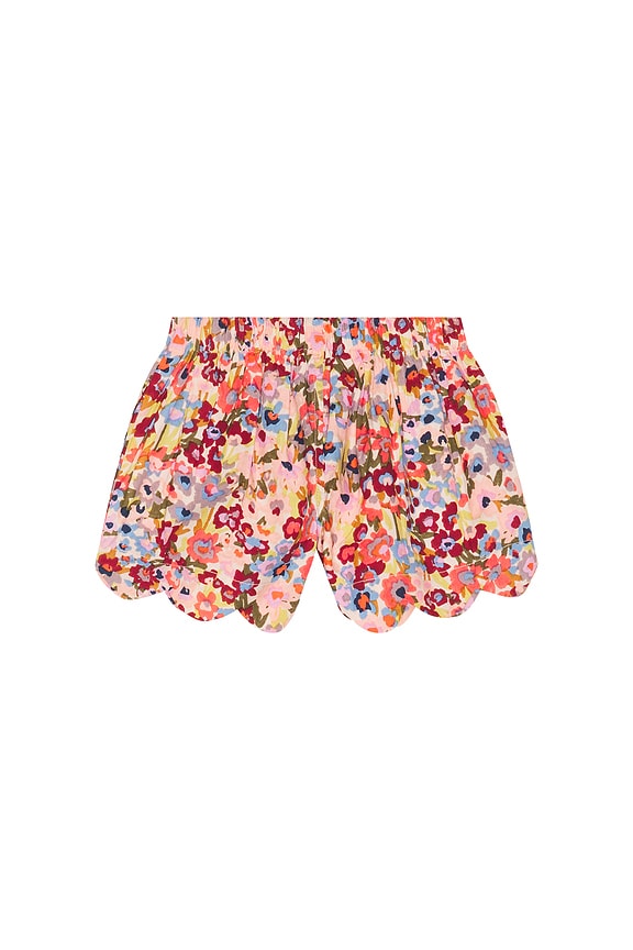 view 2 of 2 Girls Scallop Short in Burgundy Sketched Floral