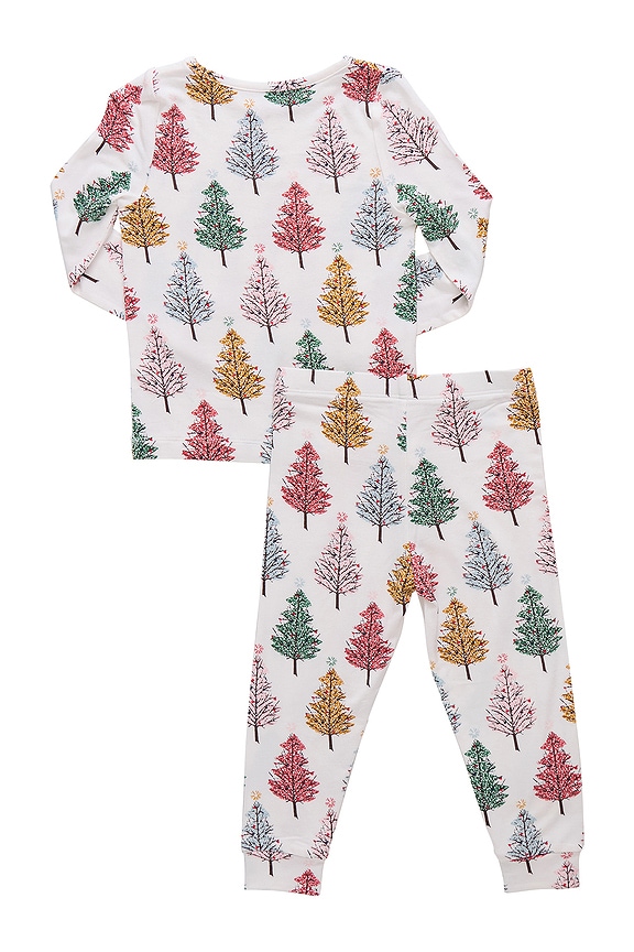 view 2 of 2 Kids Bamboo Pj Set in Multi Christmas Trees