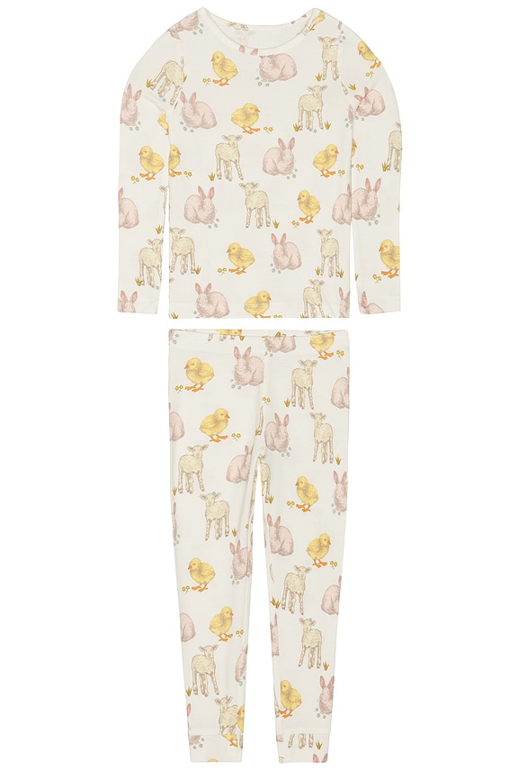 view 1 of 2 Kids Bamboo Pj Set in Easter Friends