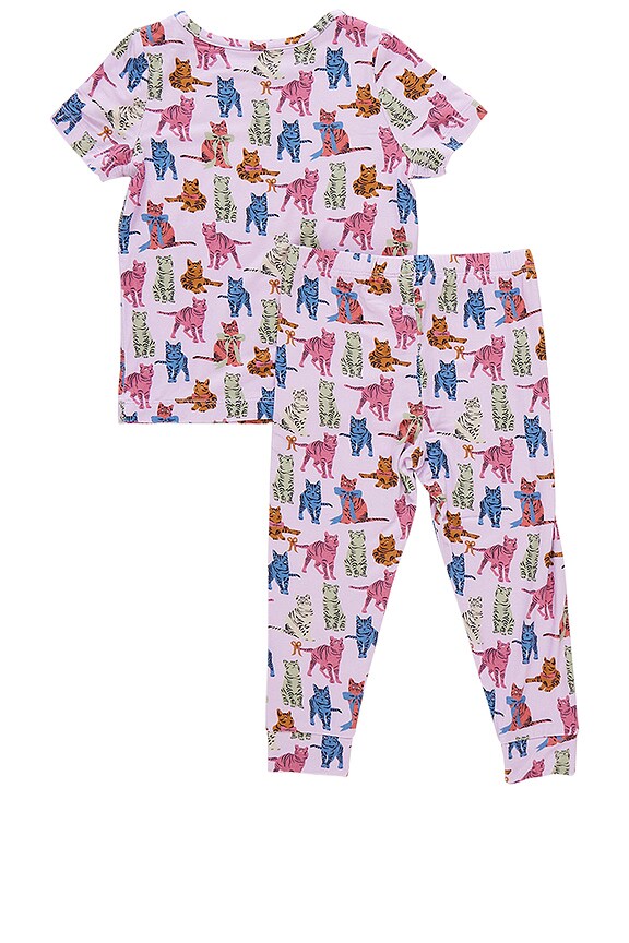 view 2 of 2 Kids Bamboo Pj Set in Tabby Cats