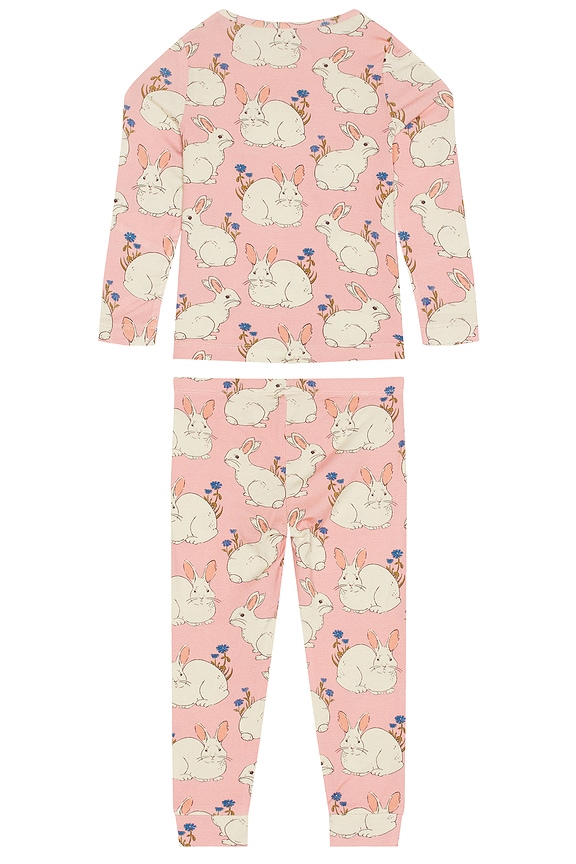 view 2 of 4 Kids Bamboo Pj Set in Pink Bunnies