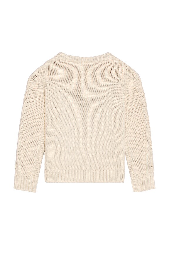 view 2 of 5 Girls Tari Tassel Sweater in Cream Flower Embroidery