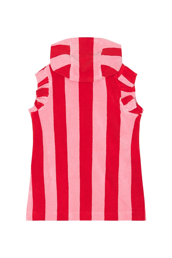 view 2 of 2 Girls Terry Cover Up in Pink Red Stripe