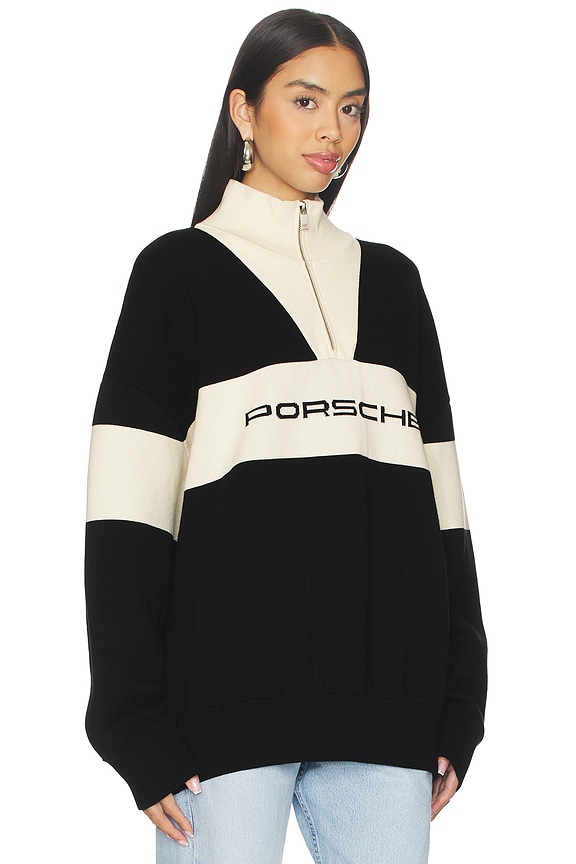 view 2 of 4 X Revolve Jet Knit Half Zip in Black & Ivory