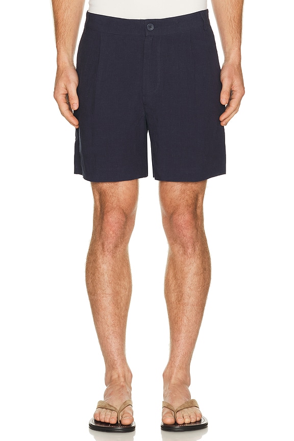 view 1 of 4 Pleated Tailored Shorts in Navy