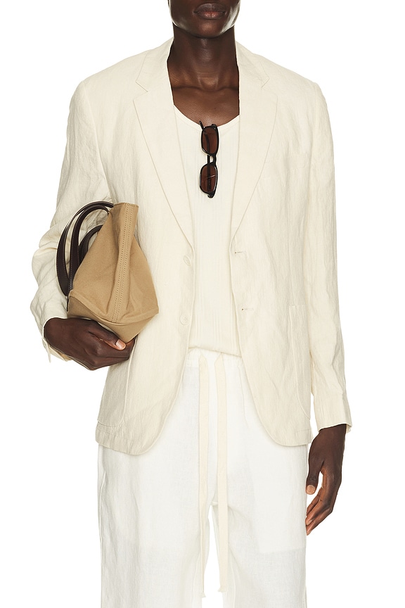 view 1 of 4 Tailored Linen Blazer in Cream