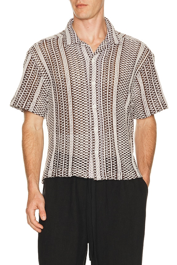 view 1 of 4 Hugh Crochet Cuban Shirt in Black