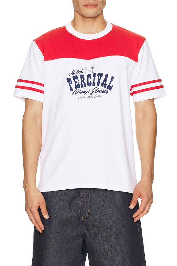 view 1 of 4 Cut And Sew Regular Tee in White & Red