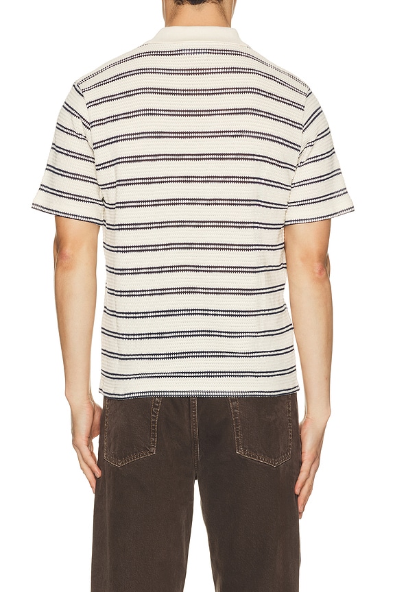 view 2 of 5 Moore Open Collar Polo in Ecru & Black