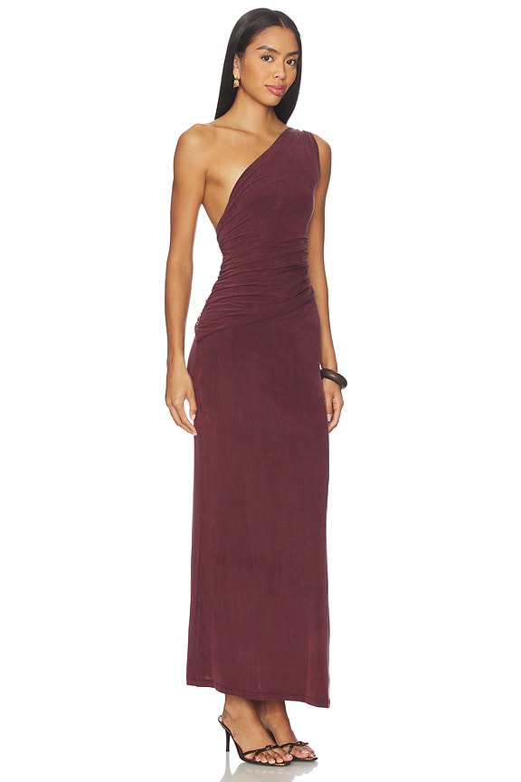 view 2 of 3 AMELIA ONE SHOULDER MAXI ドレス in Hot Chocolate