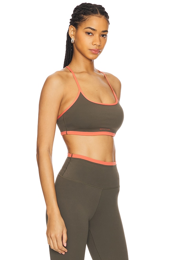 view 2 of 4 Fundamental Sports Bra in Tarmac & Brick Red