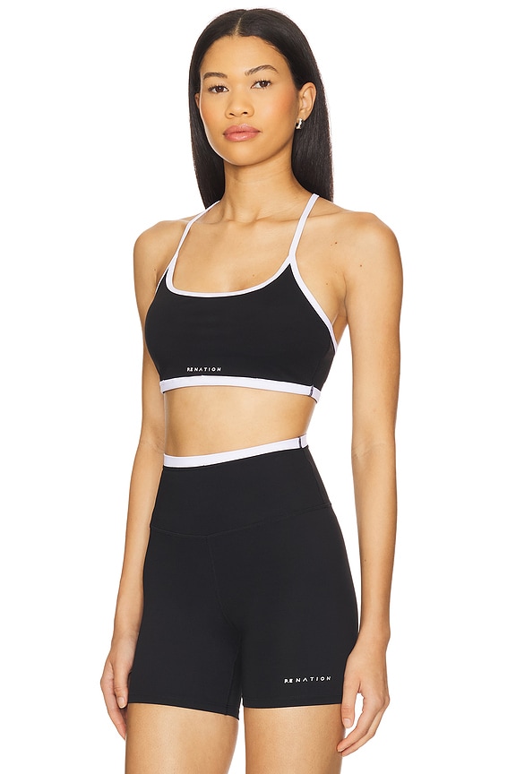 view 2 of 4 Fundamental Sports Bra in Black & Optic White