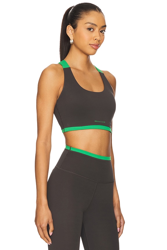 view 2 of 4 Highgate Sports Bra in Caviar & Kelly Green